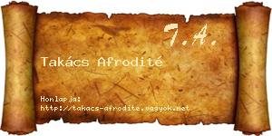 Takács Afrodité névjegykártya