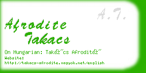 afrodite takacs business card